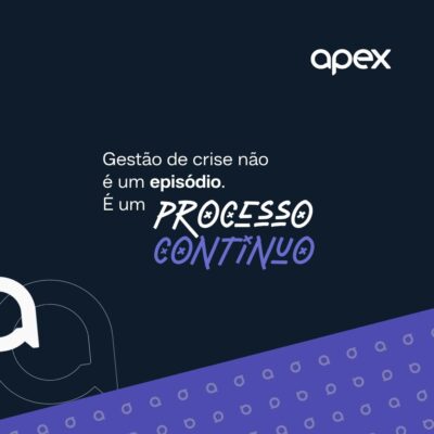 Gestão de crise é um processo contínuo.